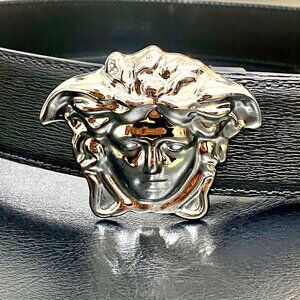 AUTHENTIC MEDUSA VERSACE CHROME SILVER MEN BELT ITALY SIZE 30-32 BRAN NEW NO TAG
